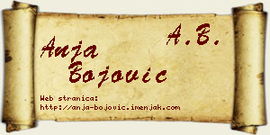Anja Bojović vizit kartica